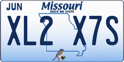 MO license plate XL2X7S