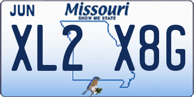 MO license plate XL2X8G