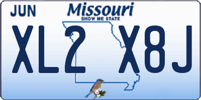 MO license plate XL2X8J