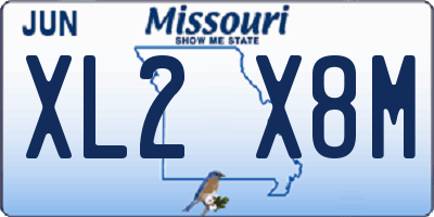 MO license plate XL2X8M