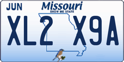 MO license plate XL2X9A