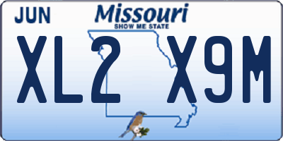 MO license plate XL2X9M