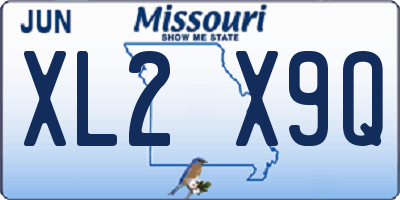 MO license plate XL2X9Q