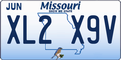 MO license plate XL2X9V