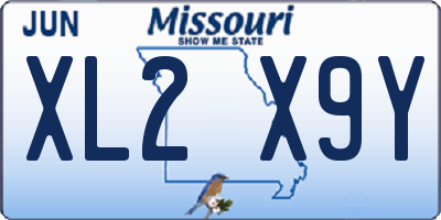 MO license plate XL2X9Y