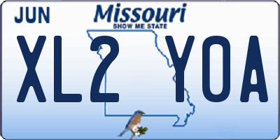 MO license plate XL2Y0A