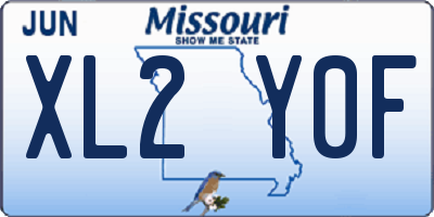 MO license plate XL2Y0F