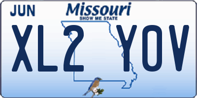 MO license plate XL2Y0V