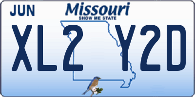 MO license plate XL2Y2D