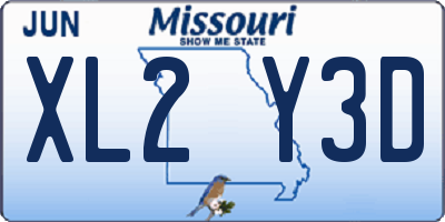 MO license plate XL2Y3D