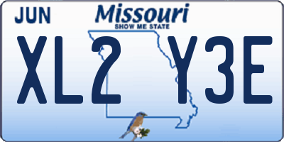 MO license plate XL2Y3E