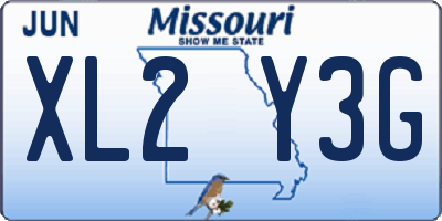 MO license plate XL2Y3G