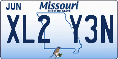 MO license plate XL2Y3N