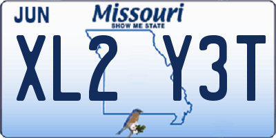 MO license plate XL2Y3T