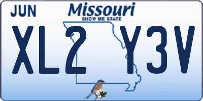 MO license plate XL2Y3V