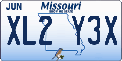 MO license plate XL2Y3X