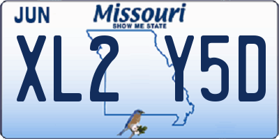 MO license plate XL2Y5D