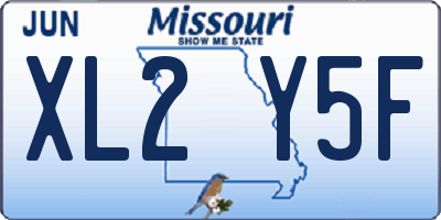 MO license plate XL2Y5F