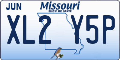 MO license plate XL2Y5P