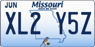 MO license plate XL2Y5Z