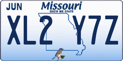 MO license plate XL2Y7Z