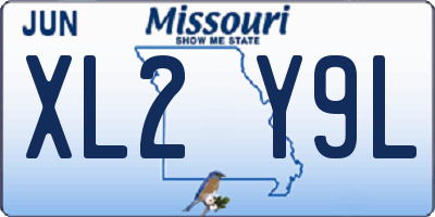 MO license plate XL2Y9L
