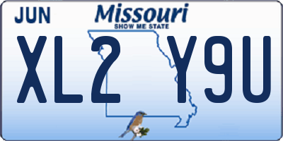 MO license plate XL2Y9U