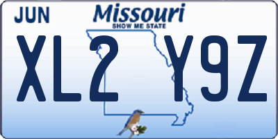 MO license plate XL2Y9Z