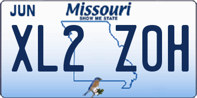 MO license plate XL2Z0H