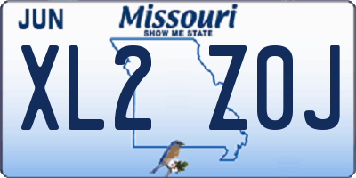 MO license plate XL2Z0J
