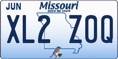 MO license plate XL2Z0Q
