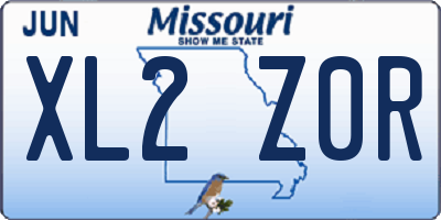 MO license plate XL2Z0R