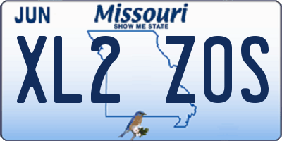 MO license plate XL2Z0S