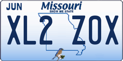 MO license plate XL2Z0X