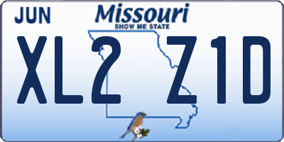 MO license plate XL2Z1D