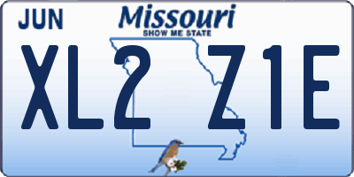 MO license plate XL2Z1E