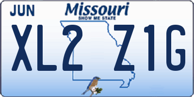 MO license plate XL2Z1G