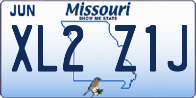 MO license plate XL2Z1J