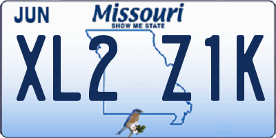 MO license plate XL2Z1K