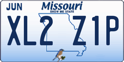 MO license plate XL2Z1P