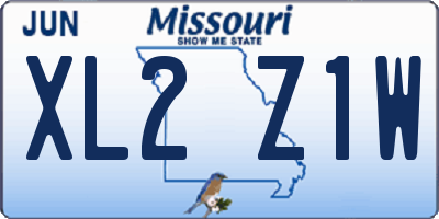 MO license plate XL2Z1W