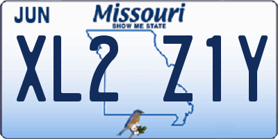 MO license plate XL2Z1Y