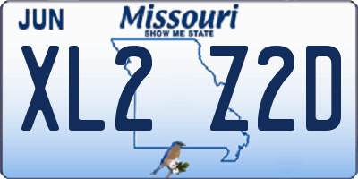 MO license plate XL2Z2D