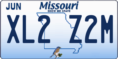 MO license plate XL2Z2M
