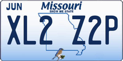 MO license plate XL2Z2P