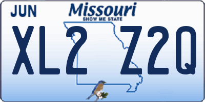 MO license plate XL2Z2Q