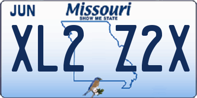 MO license plate XL2Z2X