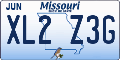 MO license plate XL2Z3G