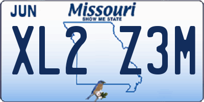 MO license plate XL2Z3M