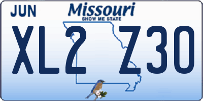 MO license plate XL2Z3O